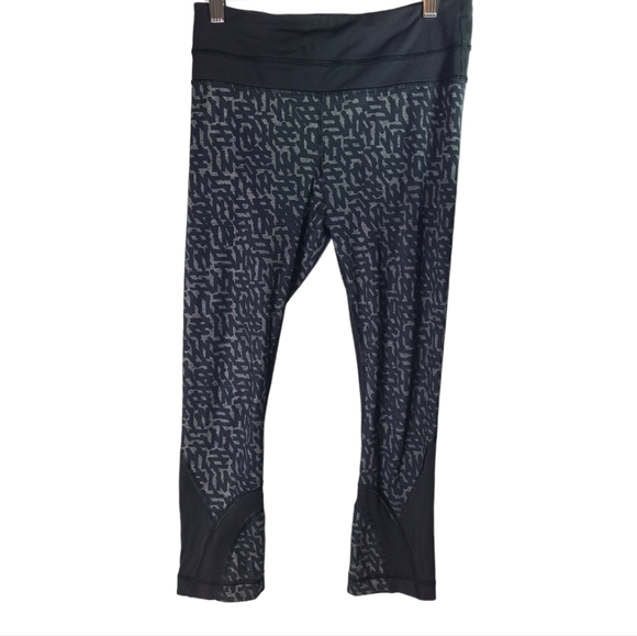 Lululemon Run: Inspire Crop II Block-It Pocket Heathered Net Pop black - Picture 8 of 12